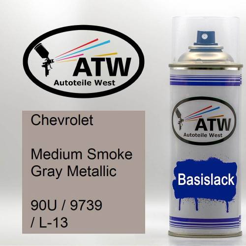 Chevrolet, Medium Smoke Gray Metallic, 90U / 9739 / L-13: 400ml Sprühdose, von ATW Autoteile West.